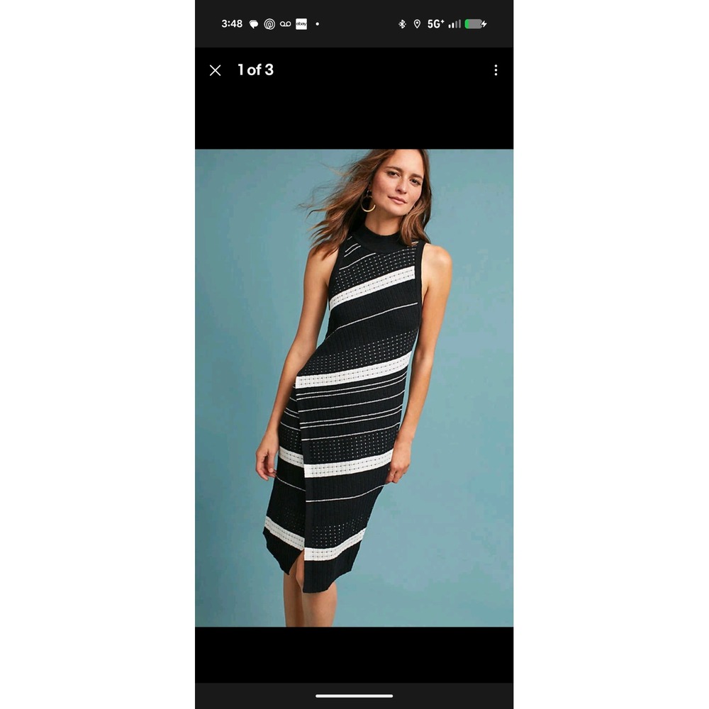 SZ m Velda‎ Asymmetric Striped Dress By Moth